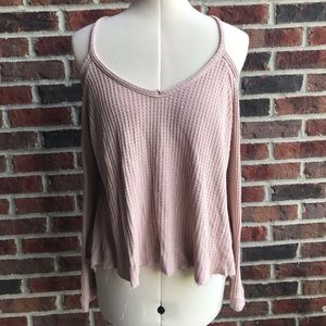 Pacsun LA Hearts Long Sleeve Waffle Top